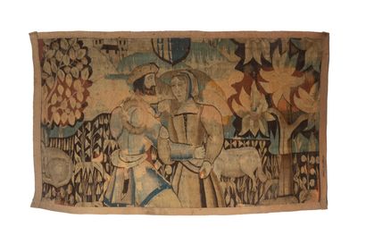 Fragment de tapisserie représentant un couple...