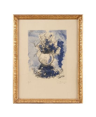 Georges BRAQUE (1882-1963) 
Fleurs à l'aquarelle,...