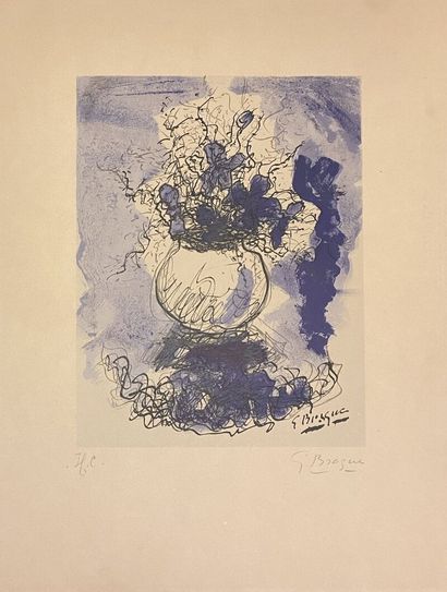 Georges BRAQUE (1882-1963) 
Fleurs à l'aquarelle,...
