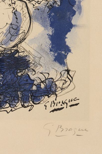 Georges BRAQUE (1882-1963) 
Fleurs à l'aquarelle,...