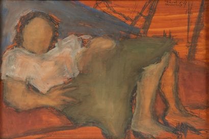 Fikret MOUALLA (1903-1967)
Femme allongée,...