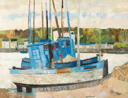Guy BARDONE (1927-2015)
Coques bleues à Concarneau,...
