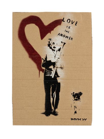 BANKSY(né en 1974) d'après
Love is the answer
Aérosol...