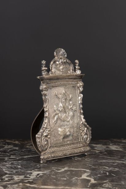 Baiser de paix en laiton plaqué d'argent,...