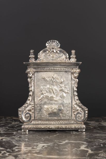 Baiser de paix en laiton plaqué d'argent,...
