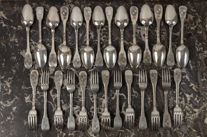 Ensemble de couverts en argent, du modèle...