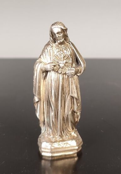 Sacré coeur de Jésus, sujet en argent, poinçon...