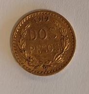 1 monnaie en or : dos y medios pesos 194...