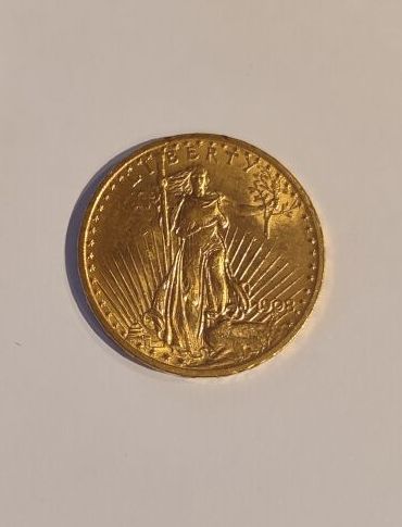 1 monnaie en or : 20 dollars 1908