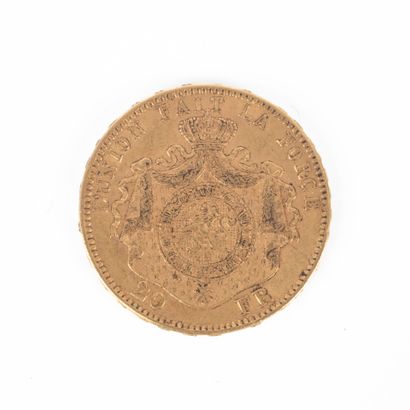 1 monnaie en or: 20 F Belgique 1875