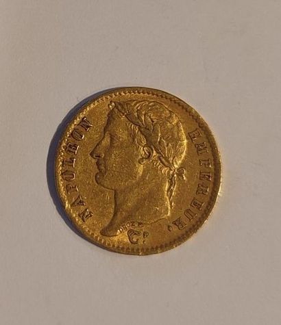 1 monnaie en or : 20 F 1808 A Napoléon tête...
