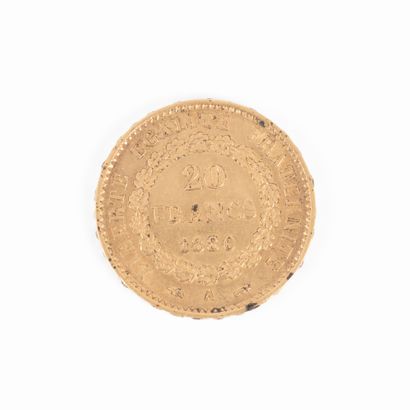 1 monnaie en or : 20 F Génie 1886 A