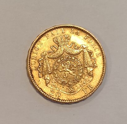 1 gold coin: 20 F Belgium 1876