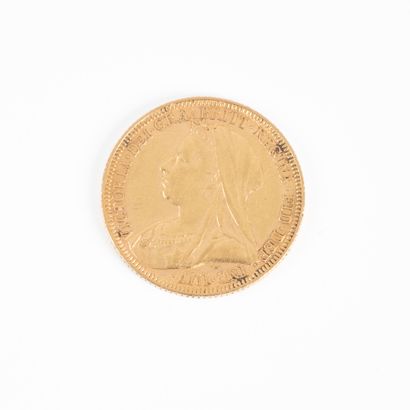 1 monnaie en or : souverain Victoria 189...