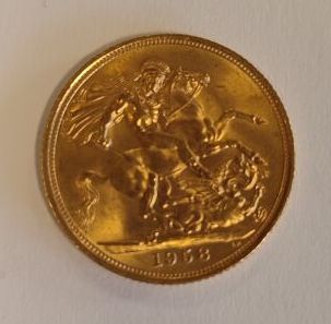 1 gold coin: Sovereign Elizabeth II 1958