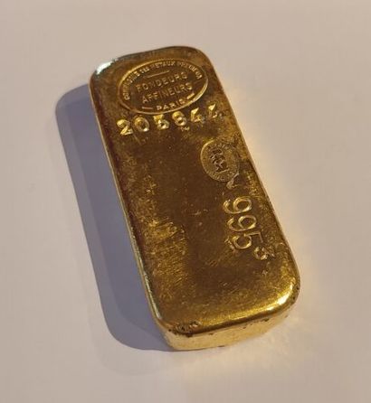 1 lingot d'or numéroté 205844 avec son bulletin...