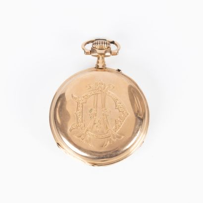 Montre de poche en or, le cache-poussière...