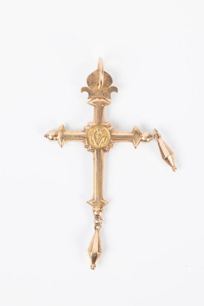 Gold Jeannette cross. Paris 1809-1819 (cock...