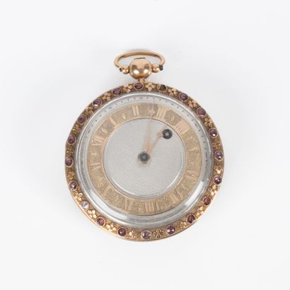 Montre de poche en or de deux tons à décor...