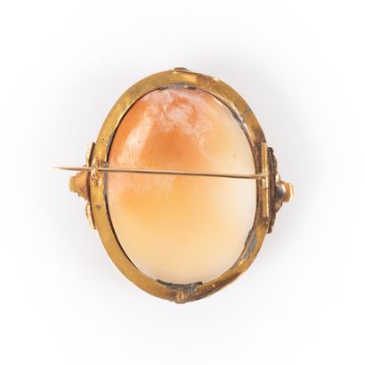 Grande broche en or (14k) émaillé sertie...