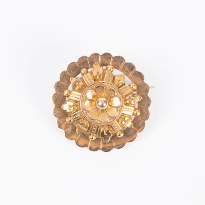 Broche rosace en or. XIXème siècle (petit...