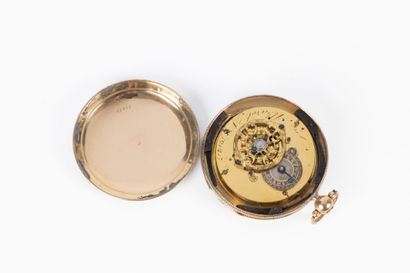 Montre de poche en or de deux tons à décor...
