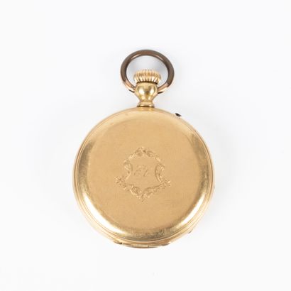 Montre de poche savonnette en or guilloché...