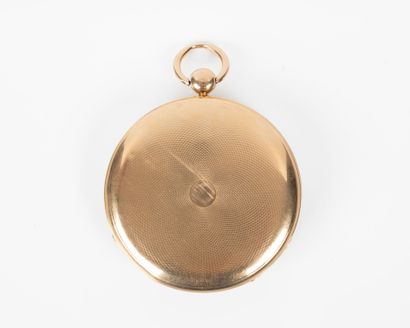 Large guilloché gold pocket watch. Metal...