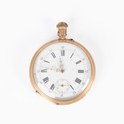 Montre de poche en or, le cache-poussière...