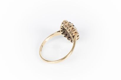 9k gold marquise ring set with a marquise-cut...