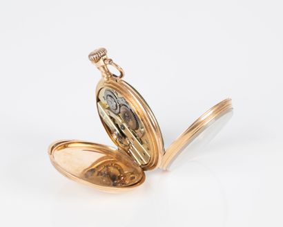 Montre de poche en or, le cache-poussière...