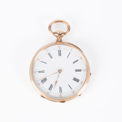 Montre de poche en or guilloché et gravé...