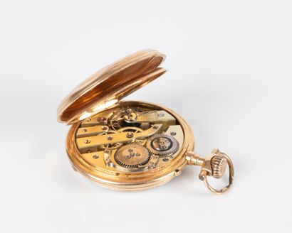 Montre de poche en or, le cache-poussière...