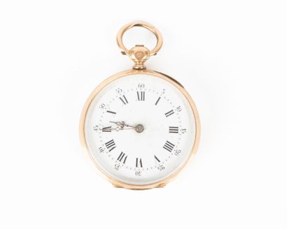 Montre de col en or chiffré MP. Cache-poussière...