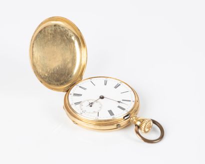 Montre de poche savonnette en or guilloché...
