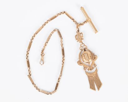 Large rose gold watch chain set with small...