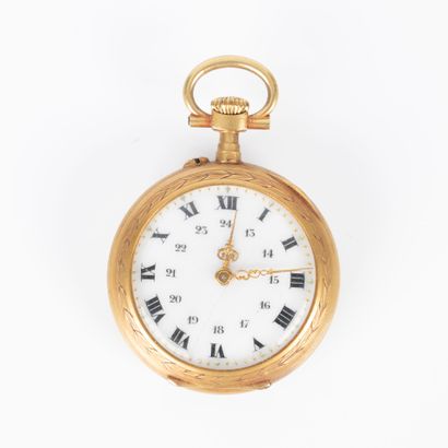 Montre de col en or de deux tons sertie d'éclats...