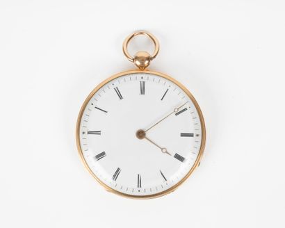 Large guilloché gold pocket watch. Metal...