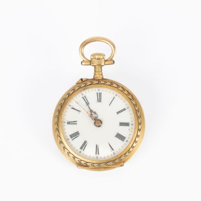 Montre de col en or de deux tons, le boîtier...