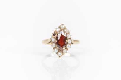 9k gold marquise ring set with a marquise-cut...