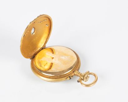 Montre de col en or de deux tons, le boîtier...