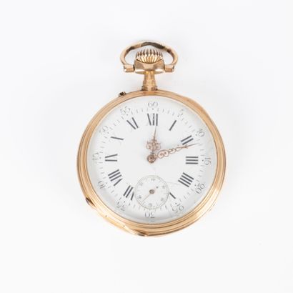 Montre de poche en or, le cache-poussière...