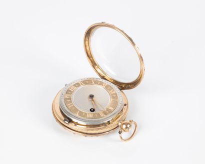 Montre de poche en or de deux tons à décor...