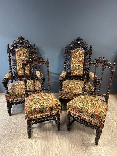 Neo-Gothic living room furniture in natural...