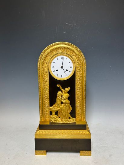 Gilt bronze clock with mythological decor...