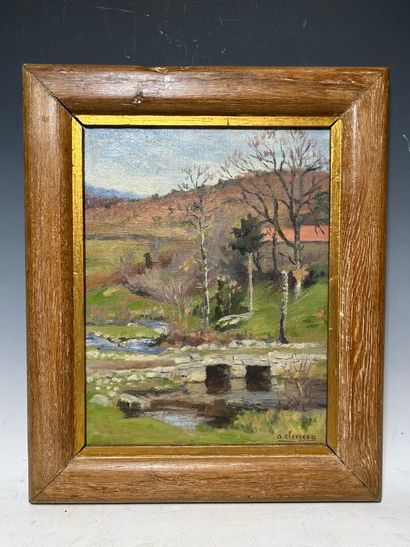 Auguste CLERGEAU (1898-1967). 
Le vieux pont...