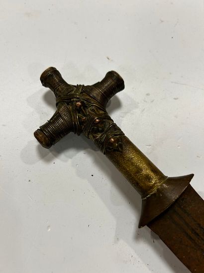 Large North African dagger with scabbard,...