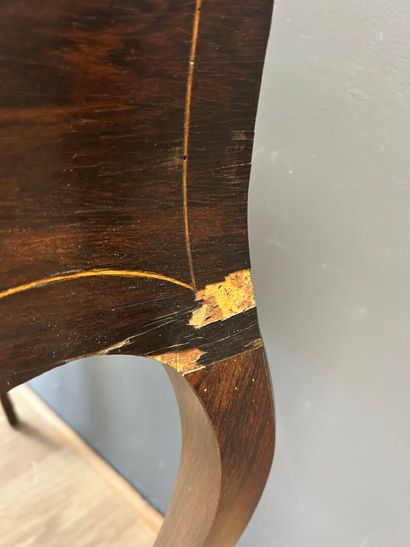 Small wooden secretary with floral inlaid...