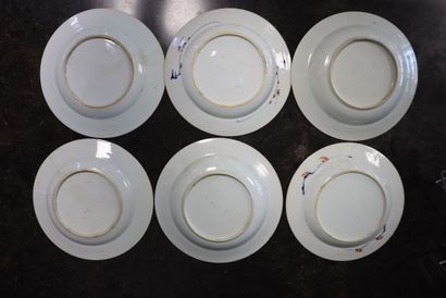 JAPAN 
Set of 6 white porcelain plates with...