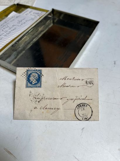 On a letter of 1871, a strip of 5 stamps...